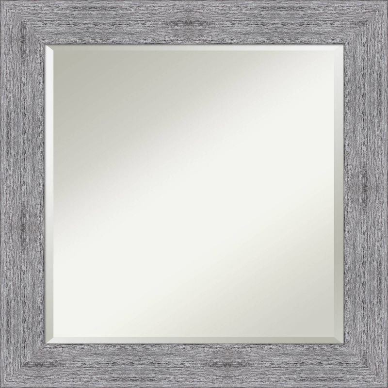 25&#34; x 25&#34; Bark Rustic Framed Wall Mirror Gray - Amanti Art, 1 of 7