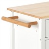 Tramull Kitchen Island Cart, Solid Wood Top, 4-Door Cabinet & 2 Drawers, Locking Wheels, Spice/Towel Racks - 4 of 4