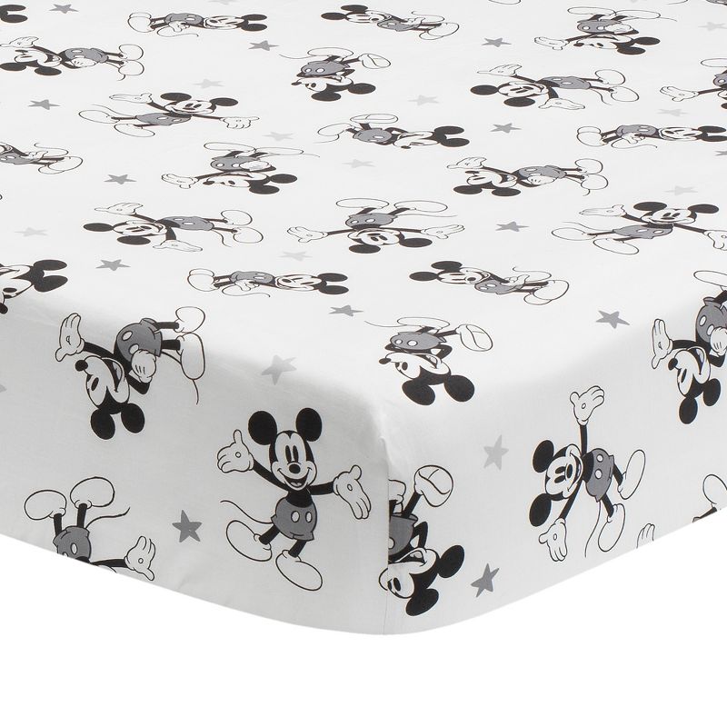 Lambs & Ivy Magical Mickey Mouse Cotton Fitted Crib Sheet - White, Disney, 1 of 6