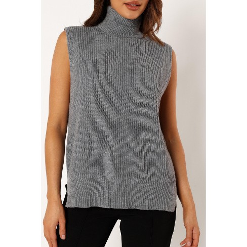 Women's Sleeveless Turtleneck Sweater, Women's Tops