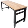 Okak 48/60IN Wide Office Desk with Adjustable Height, Standing Desk with Metal Wheels, Computer Desk for Living Room, Workshop, Office - 4 of 4