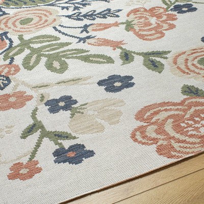 Hauteloom Ponto Cream & Green Floral Area Rug
