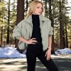 Anna-Kaci Women's Oversized Quilted Puffer Jacket with Zipper Front and Ribbed Cuffs - 3 of 4