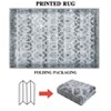 5x7 Washable Rug Non-Slip Vintage Geometric Area Rug - Low Pile Stain Resistant Carpet for Living Room, Bedroom, Office (Grey) - 4 of 4