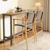 Tangkula Patio Rattan Bar Stool Set of 2 Outdoor PE Wicker Bar Chairs w/ Armrests & Sturdy Footrests - 2 of 4