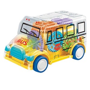 Mini School Bus Toy - 5 Inch Light-Up Bus with Rotating Gears and Tinkling Sound - Educational Toy for Kids Ages 3+ - 1 of 1