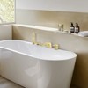 Cobbe Single Handle Tub Faucet Set with 4.72-Inch Wide Waterfall Spout, Handheld Shower and 23.62-Inch Water Inlet 4-Hole Installation Brushed Gold - 3 of 4