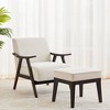 CAVINAS Linen Accent Chair with Mid-Height Backrest and Ottoman,Mid-Century Upholstered Living Room Chairs,Reading Chairs for Living Room - 2 of 4