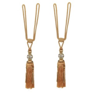 Unique Bargains Polyester Fiber Handmade Decorative with Tassel Curtain Tiebacks 2 Pcs - 1 of 4