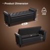 Storage Bed Bench, Faux Leather Upholstered Ottoman Foot Rest with Rolled Arms - 2 of 4