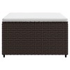 vidaXL Patio Footrest with Cushion Brown Poly Rattan - 4 of 4