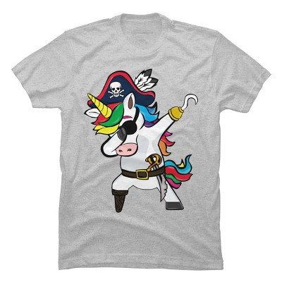 Men's Design By Humans Dabbing Dance Pirate Unicorn Gifts Funny Halloween Costume Gift By lukesstore T-Shirt