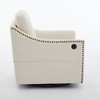 Upholstered Swivel Armchair with USB Port and Storage Pocket - 4 of 4