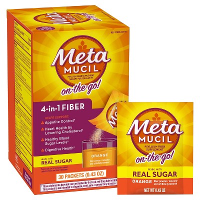 Metamucil  Psyllium Fiber Supplement 4-in-1 Fiber 30 packets