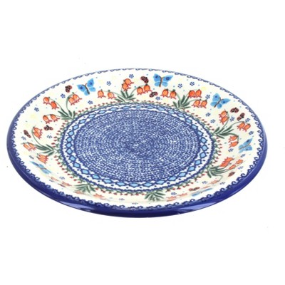 Blue Rose Polish Pottery Joy of Spring Dinner Plate