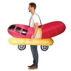 Imposta Costumes Adult Oscar Mayer Inflatable Wiener Mobile Costume Bodysuit Red One Size - 1 of 4
