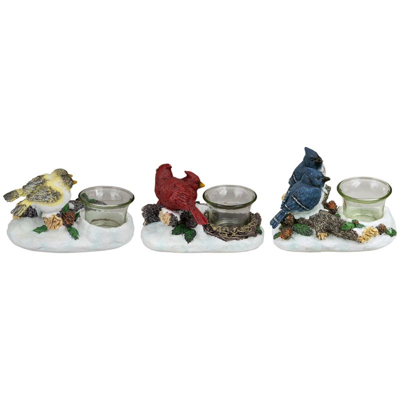 Northlight Set of 3 Christmas Birds Tabletop Decoration with Tealight Candle Holders 5.75", 4 of 5