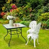 Costway 32'' Patio Square Table Tempered Glass Steel Frame Outdoor Pool Yard Garden - 4 of 4