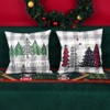 Christmas Pillow Covers 18x18 Inch Set of 2 Trees Red Black Green Grey Buffalo Plaid Decorative - 4 of 4