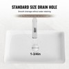 VEVOR Rectangle Vessel Sink, 24" x 13.8" Bathroom Vessel Sink Countertop, White Ceramic Bathroom Sinks Above Counter, Modern Style, White - 4 of 4