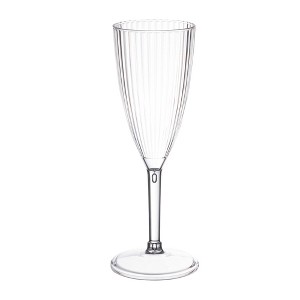 Smarty Had A Party 8 oz. Clear Stripe Round Disposable Plastic Champagne Flutes (48 Champagne Flutes) - 1 of 4