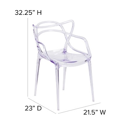 Clear Polycarbonate Decorative Cutout Stacking Side Chair
