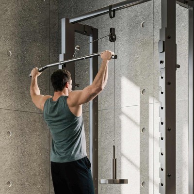 Angel Sar Home Gym Workout Equipment, Multi-Functional Pulley System with Multiple Attachments, Heavy-Duty Steel Construction, 220lbs Capacity