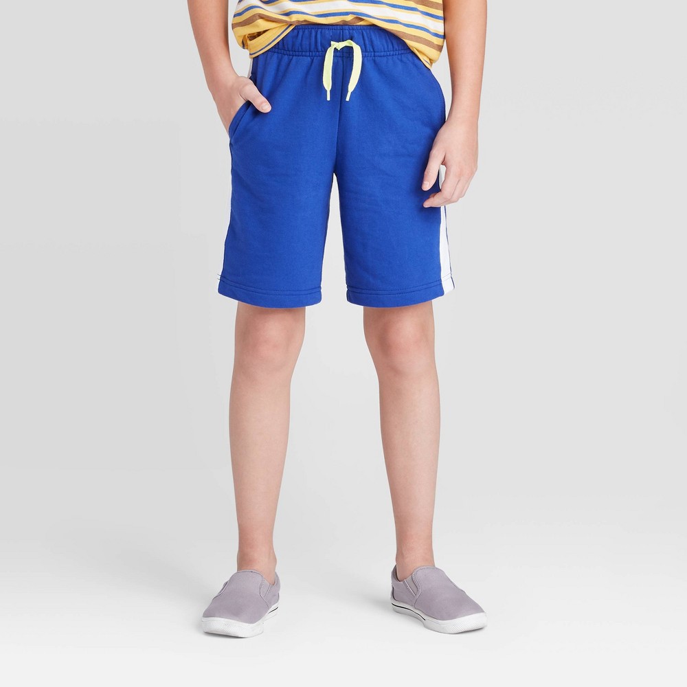 Boys' Pull-On Knit Shorts - Cat & Jack Blue/White M
