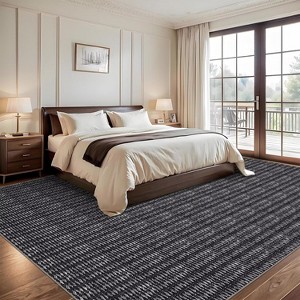 Modern Braided Printed Area Rug Farmhouse Indoor Carpet Low Pile Stain-Resistant Rugs Living Room Bedroom - 1 of 4
