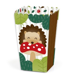Big Dot of Happiness Forest Hedgehogs - Woodland Birthday Party or Baby Shower Favor Popcorn Treat Boxes - Set of 12 - 1 of 4