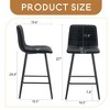 Set of 2 Metal Frame Legs Brown Barstool, With Pu Leather Tuftied Cushion Barstool - Leovsnove - 3 of 4