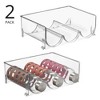 mDesign Plastic Free-Standing Stackable 3 Bottle Storage Rack, 8 Pack, Clear - 2 of 4