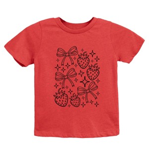 The Juniper Shop Coquette Strawberries And Sparkles Youth Short Sleeve Tee - 1 of 4