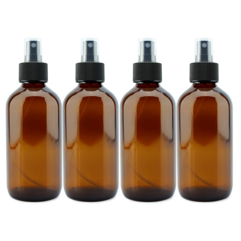 Cornucopia Brands 8oz Glass Bottles w/ Black Fine Mist Atomizer Sprayers for Aromatherapy, Perfume, Cologne, DIY & More, 1 of 7