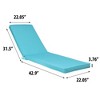 Wellfor Chaise Lounge Outdoor Cushion Sky Blue: UV-Resistant, Zippered, Polyester Fabric with Sponge Fill - 4 of 4