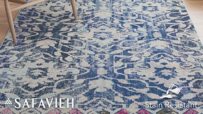 Green and Ivory Square Hand-knotted Synthetic Area Rug