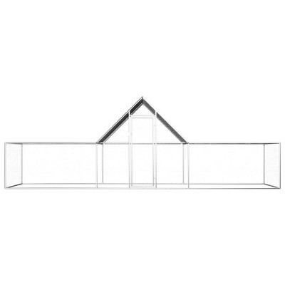 vidaXL Chicken Coop Silver Galvanized steel 20 x 6.6 x 6.6 ft