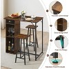 Small Bar Table and Chairs Set for 2, 3-Piece Bar Table Set with Storage Drawer & Shelf, Space Saving Table for Small Apartment, Living Room - 2 of 4