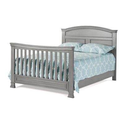 Gray Pine Wood Full Size Bed Rails for Convertible Crib
