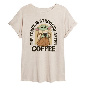 Women's - Star Wars - Force Stronger Coffee Oversized Graphic T-Shirt - 1 of 4