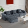 118" Modular Sectional Sofa with Ottoman, Convertible Oversized Corduroy Couch with Chaise Lounge for Living Room Comfort and Style-Maison Boucle - 3 of 4