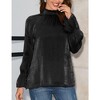 Whizmax Women Long Puff Sleeve Turtleneck Mesh Blouse Going Out Fall Party Night Elegant Tops Cute Women Trendy Blouse - 2 of 4