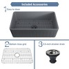 CASAINC 33" Farmhouse Apron Single Bowl Fireclay Kitchen Sink with Grid and Strainer - Reversible Installation - 3 of 4