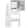 CAVINAS Vanity Desk with Mirror Compact Makeup Table with Stool, Multi-Layer Storage - 3 of 4