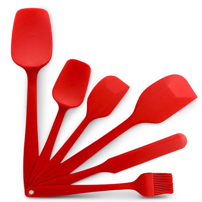 Cheer Collection Set of 6 Silicone Spatula for Nonstick Cookware (Red), 3 of 11