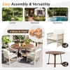 GDFStudio Eden Modern 5 Piece Patio Extendable Wooden and Iron Dining Table Set - 4 of 4