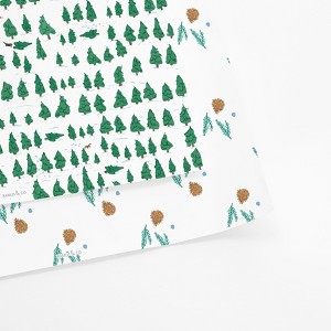 Two-Sided "Pine Forest" Heavyweight Christmas/Holiday Gift Wrap by Ramus & Co (Eight Sheets) - 1 of 4