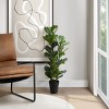 Syemin Artificial Plants 32" Tall Fiddle Tree with Planter Realistic Faux Olive Plant for Outdoor Indoor Home Decor, Green, 16"*19.5"*32" - 2 of 4