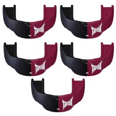 Tapout Youth Protective Sports Mouthguard with Strap 5-Pack - Maroon/Black