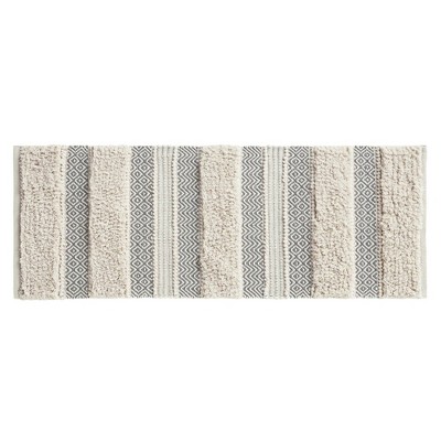 Asher Woven Textured Striped Bath Rug - Ink+Ivy